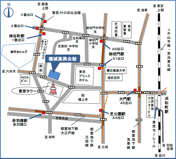 地図:機械振興会館